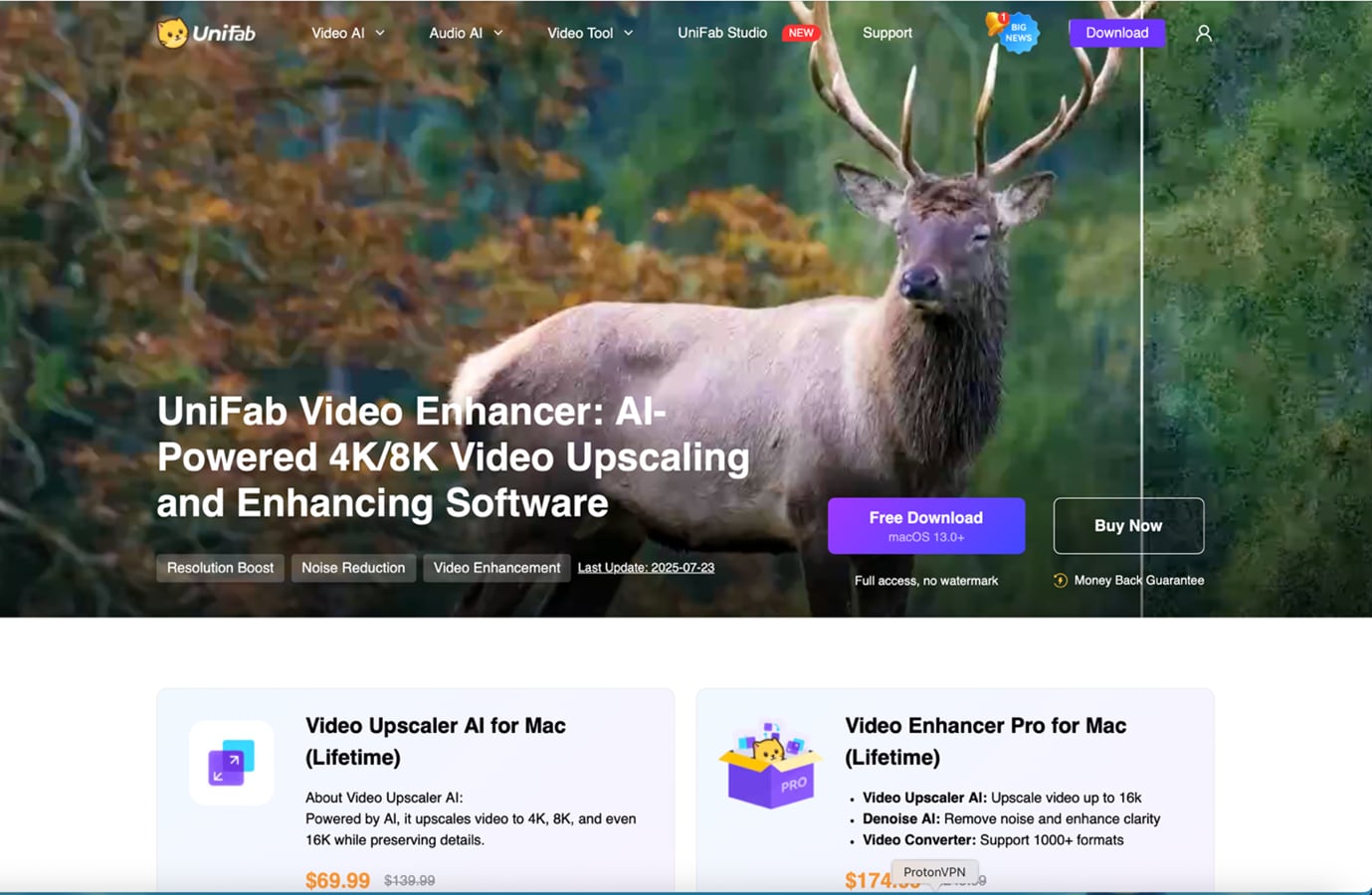 UniFab Video Upscaler Interface