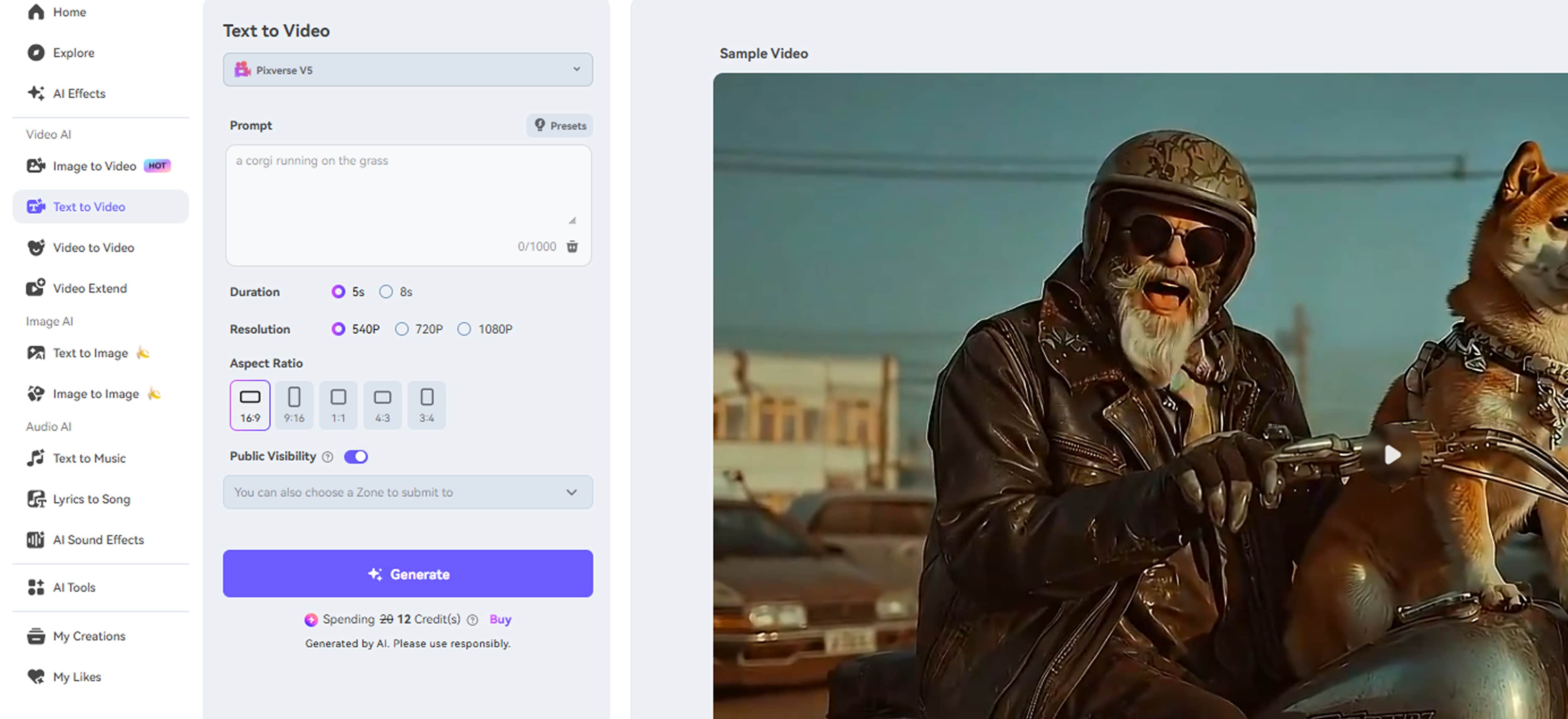 text to video ai generation