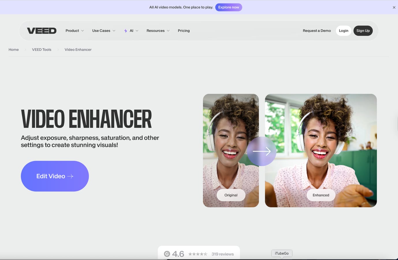 Veed Video Enhancer Tool