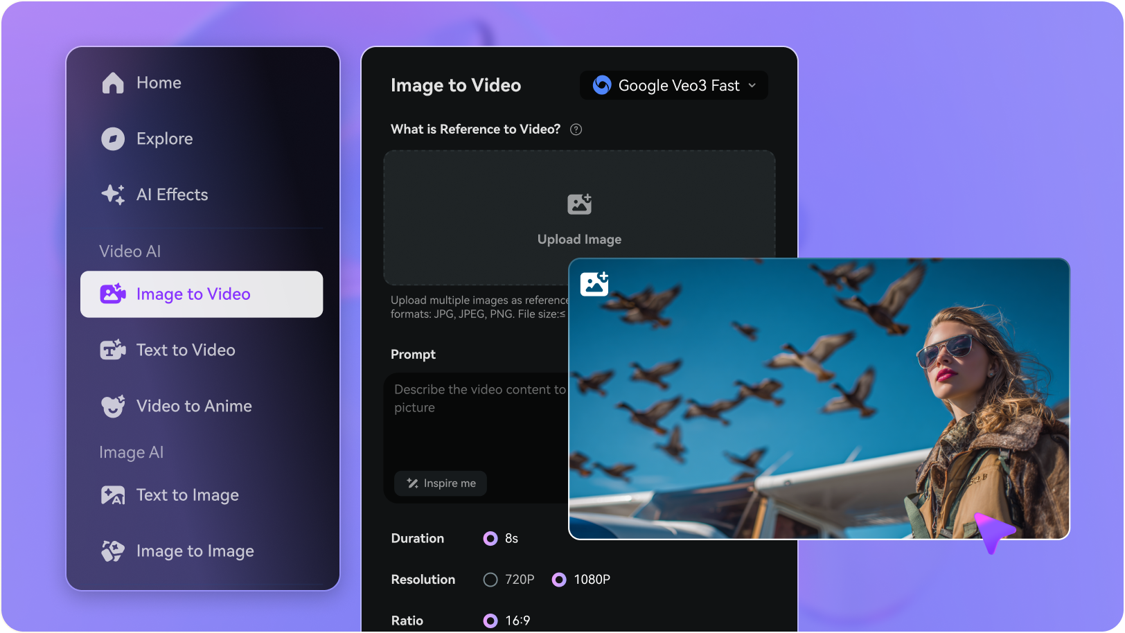 step1 visit media.io veo 3 fast ai