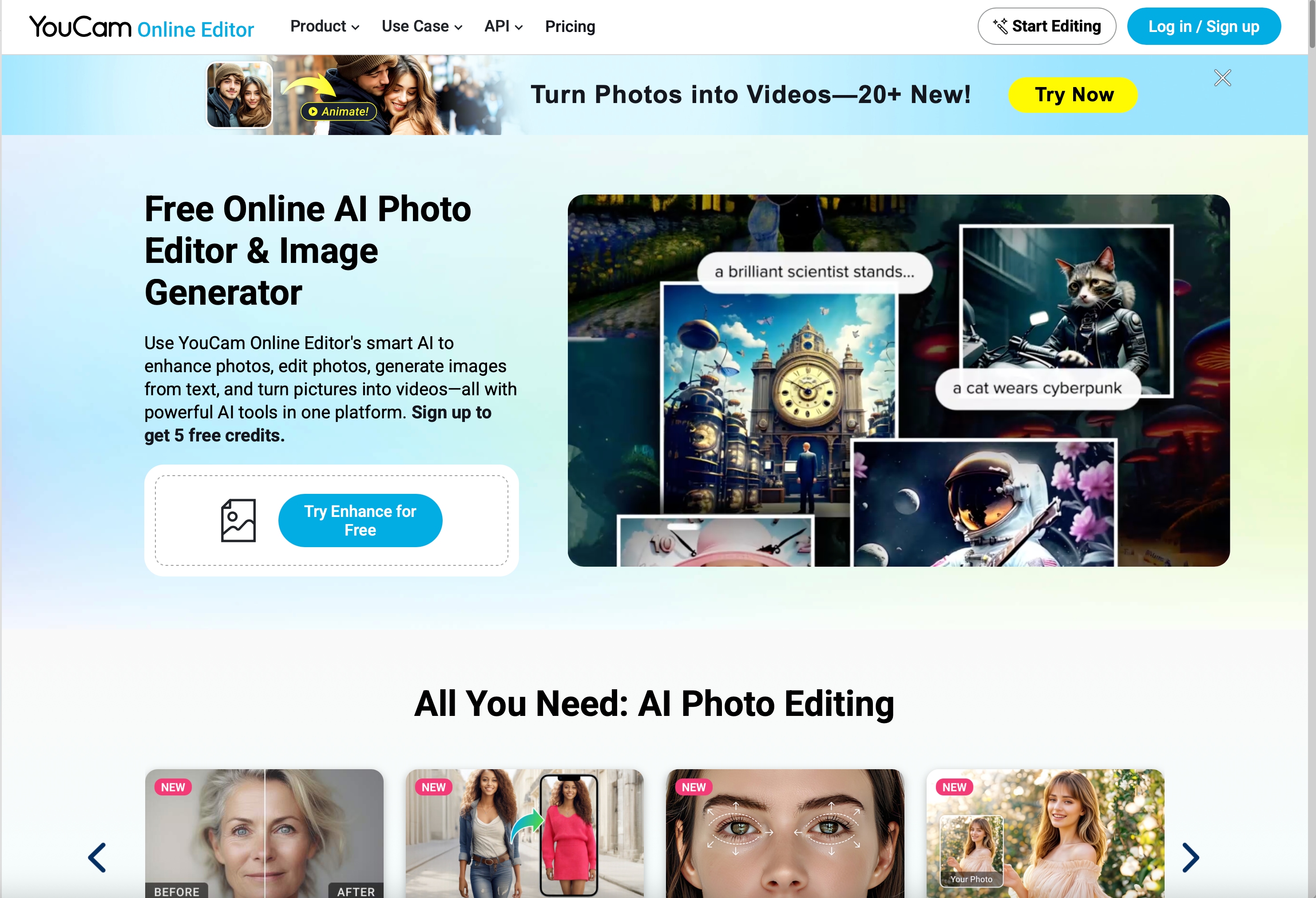 youcam editor first page