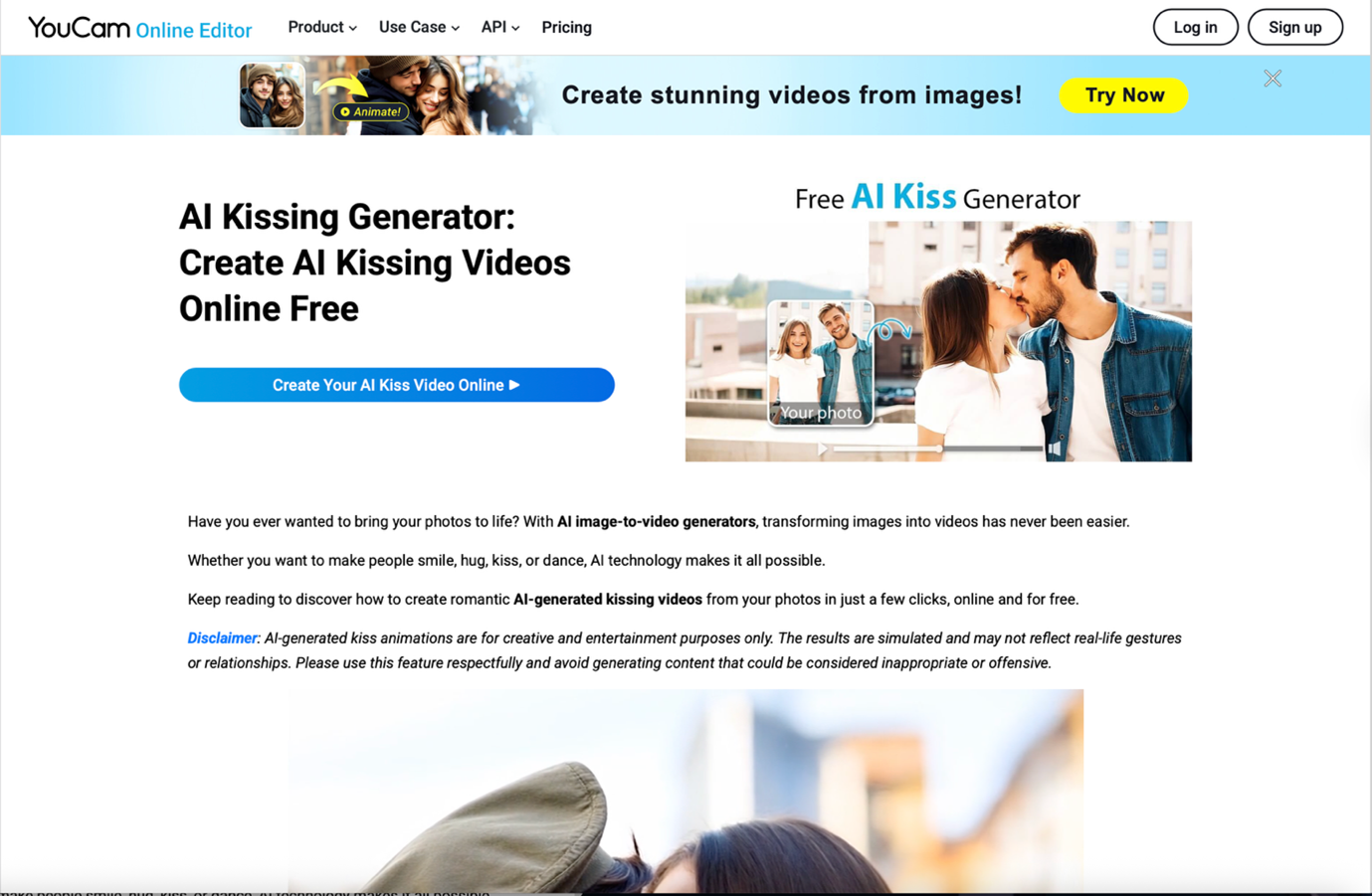 YouCam Free Kiss Generator