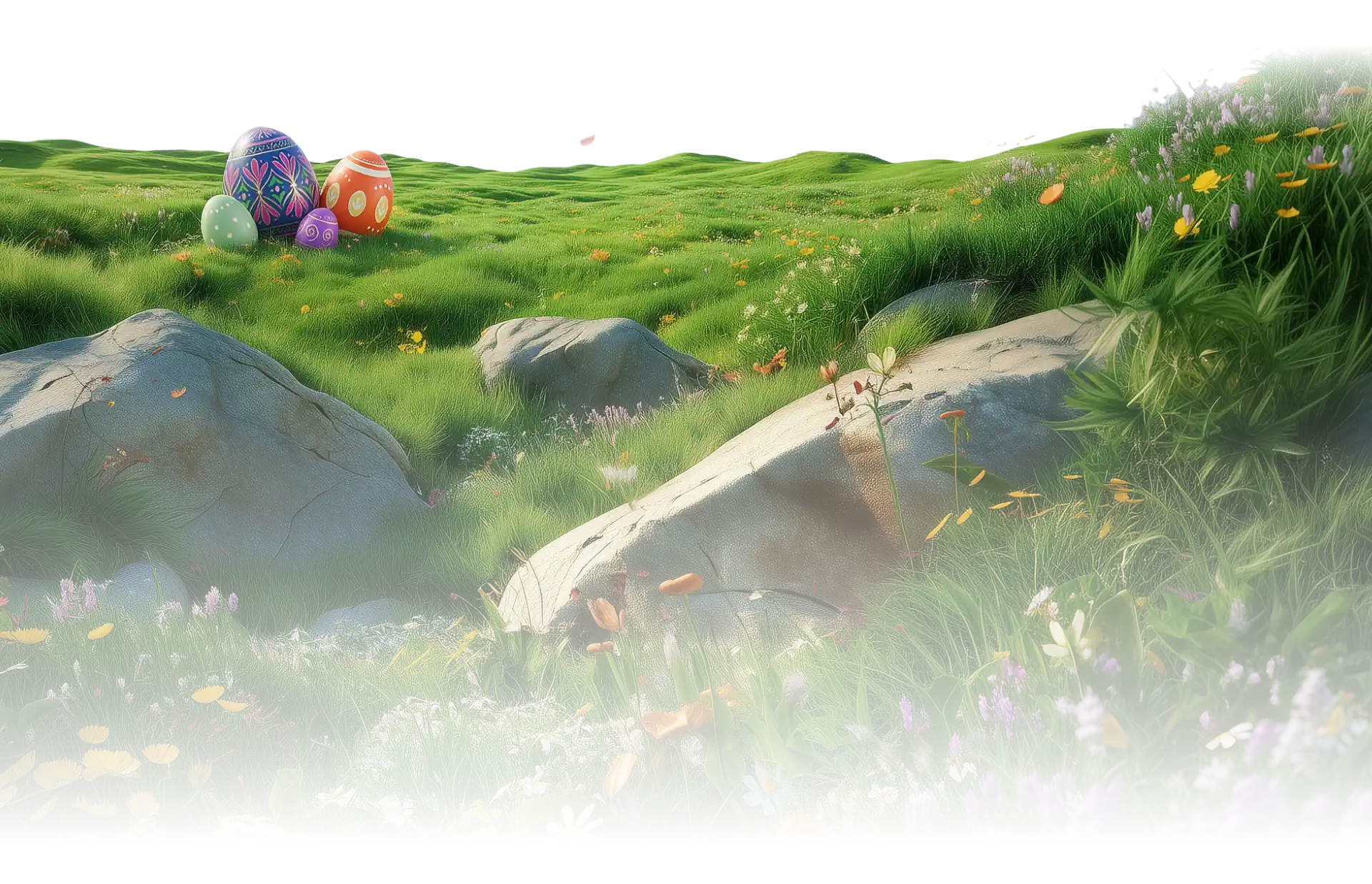 easter meadow rocks bg