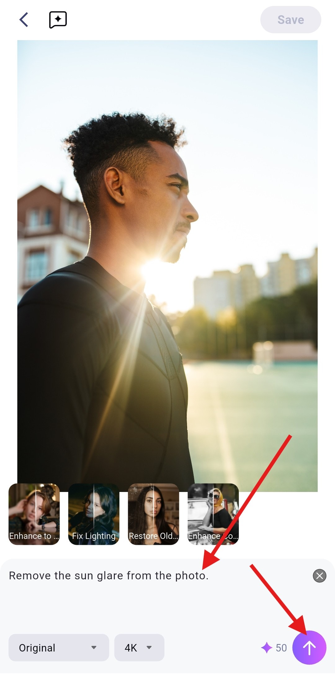 remove glare from photo with ai