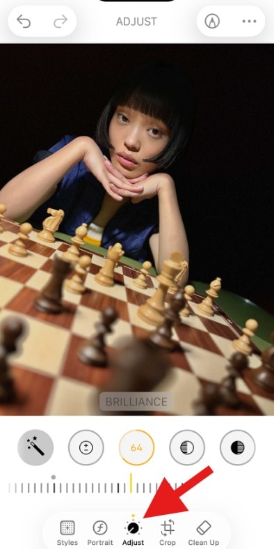 use apple iphone photos adjust feature