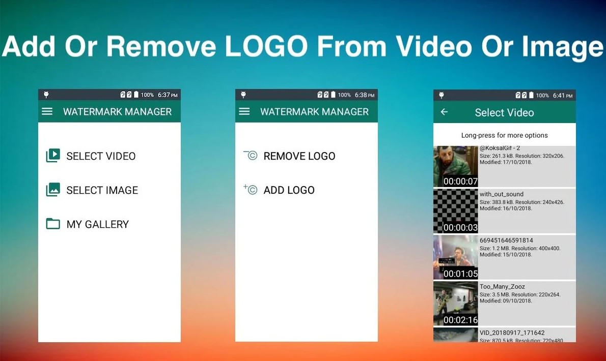 remove and add watermark android app