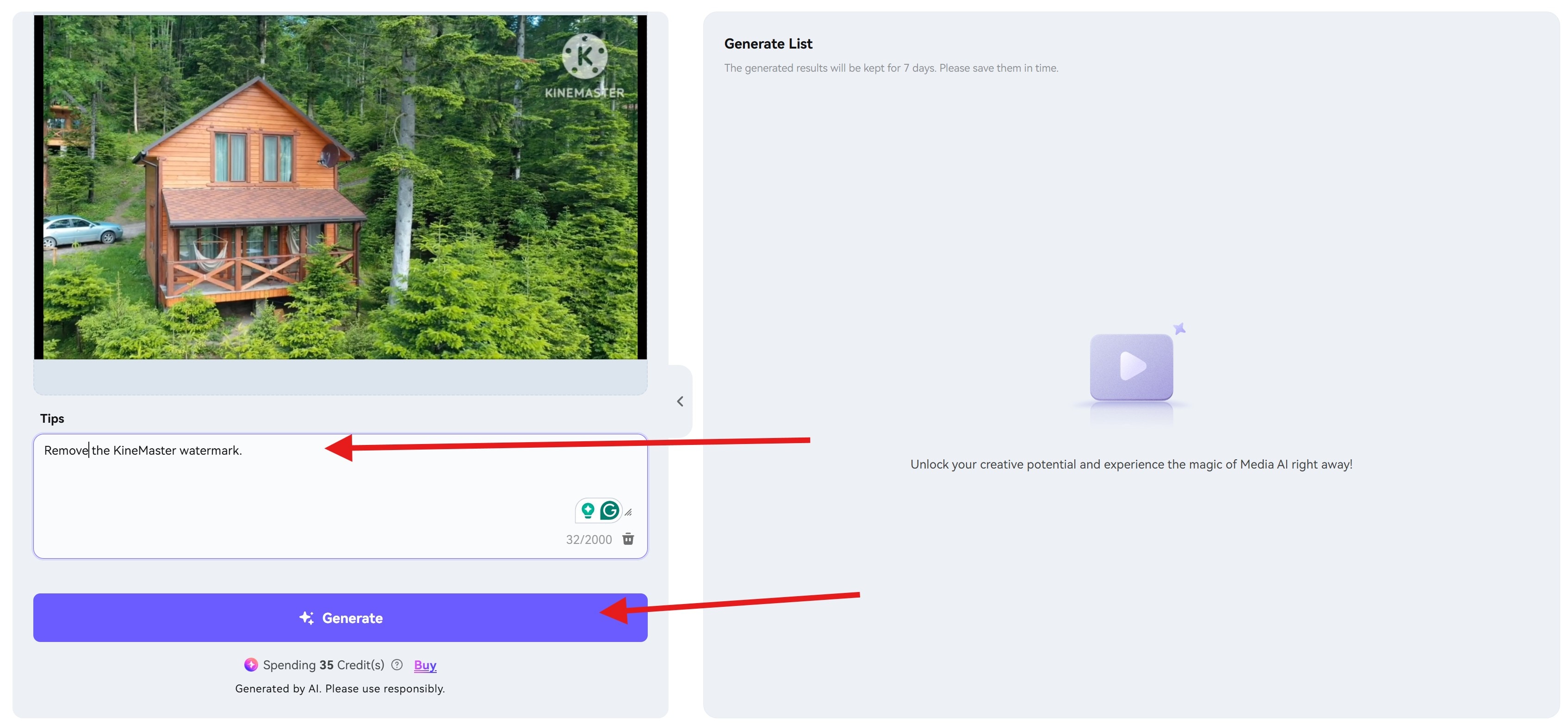 add prompt to remove kinemaster watermark