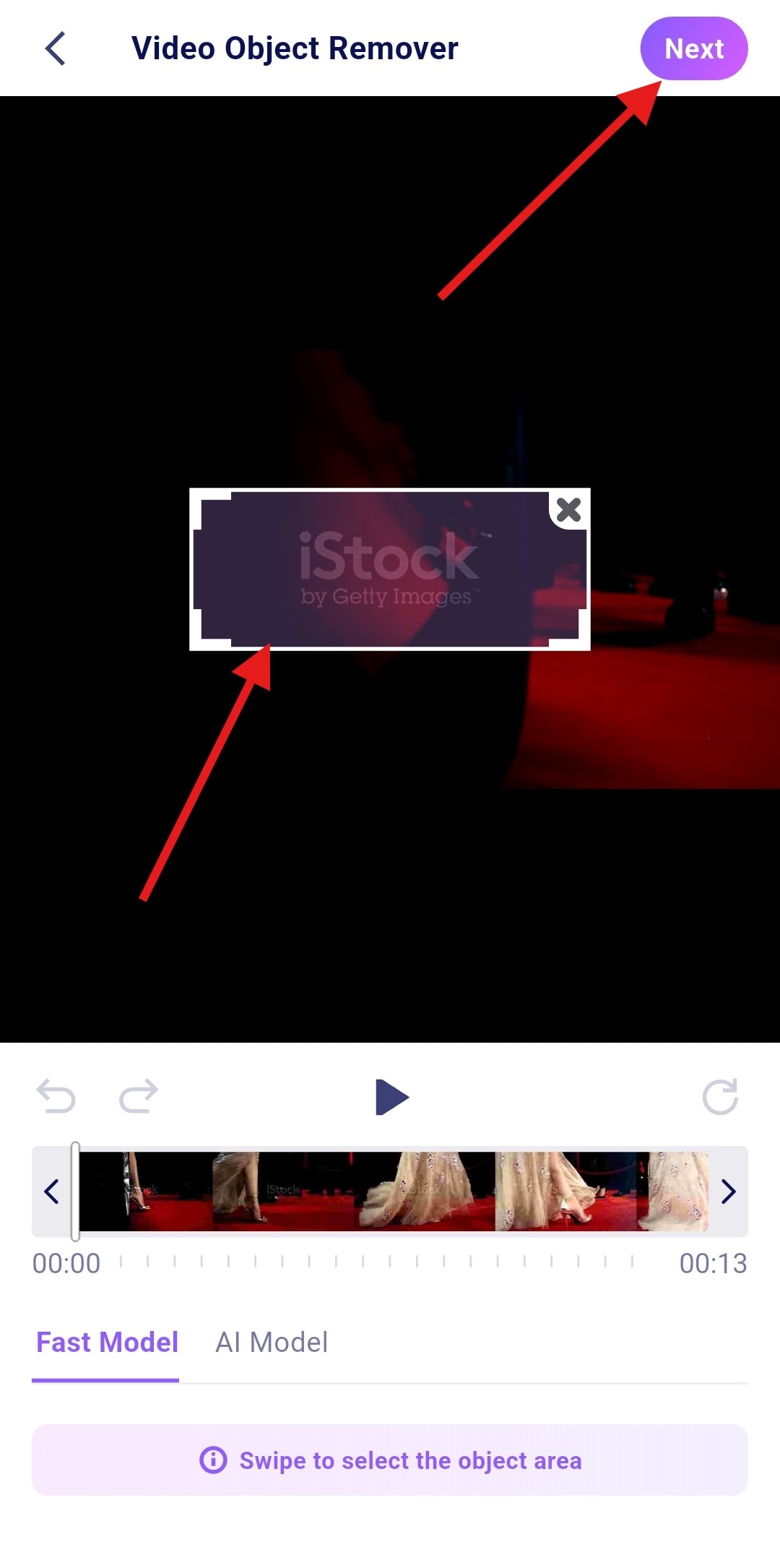 select text and remove from video