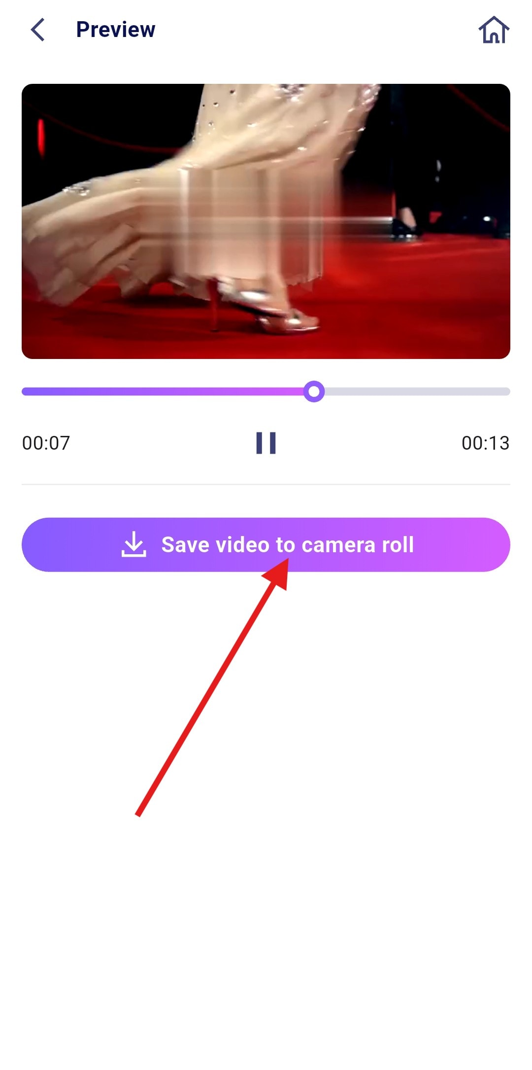 select save video to camera roll