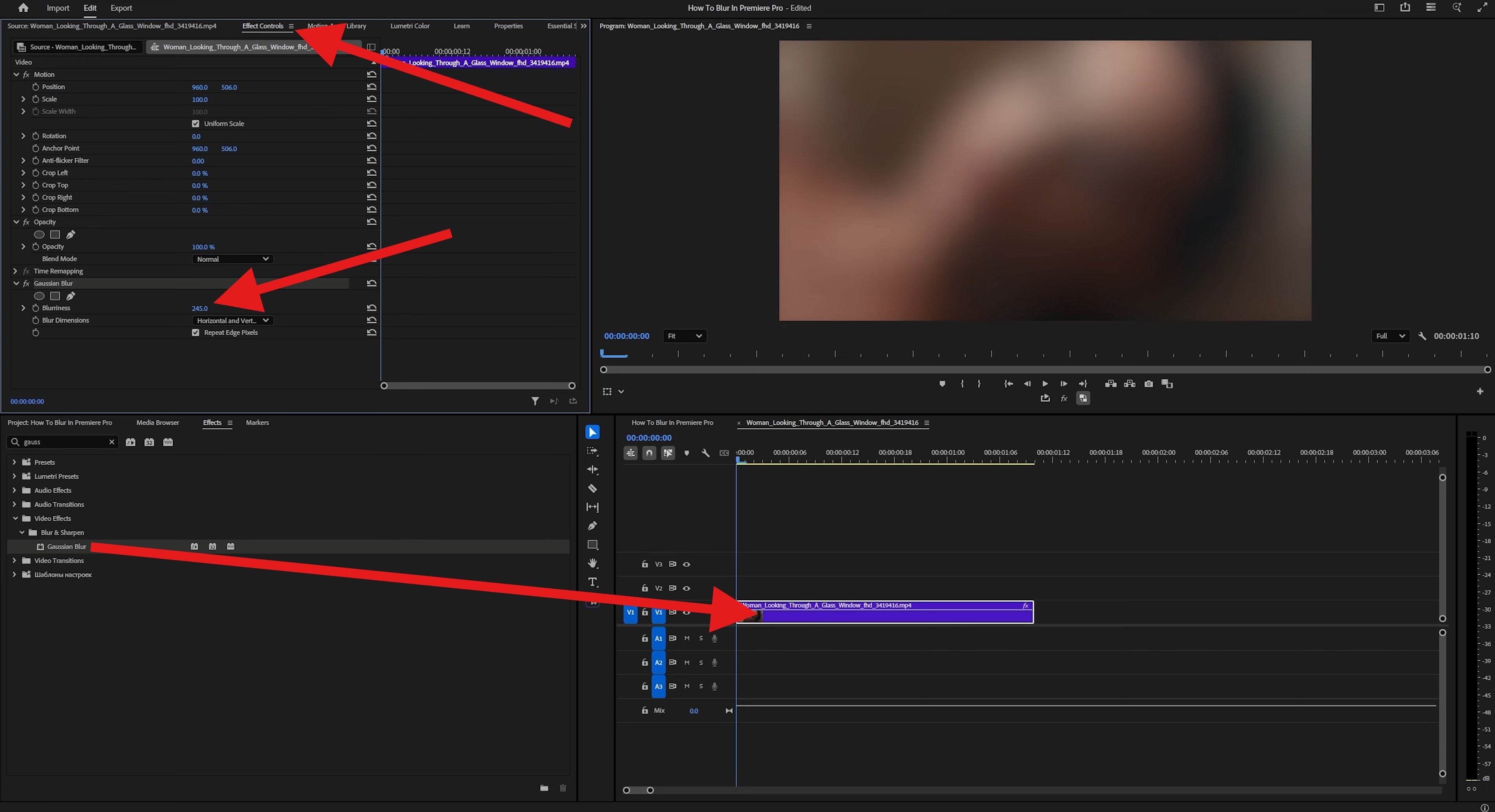 add and adjust gaussian blur feature