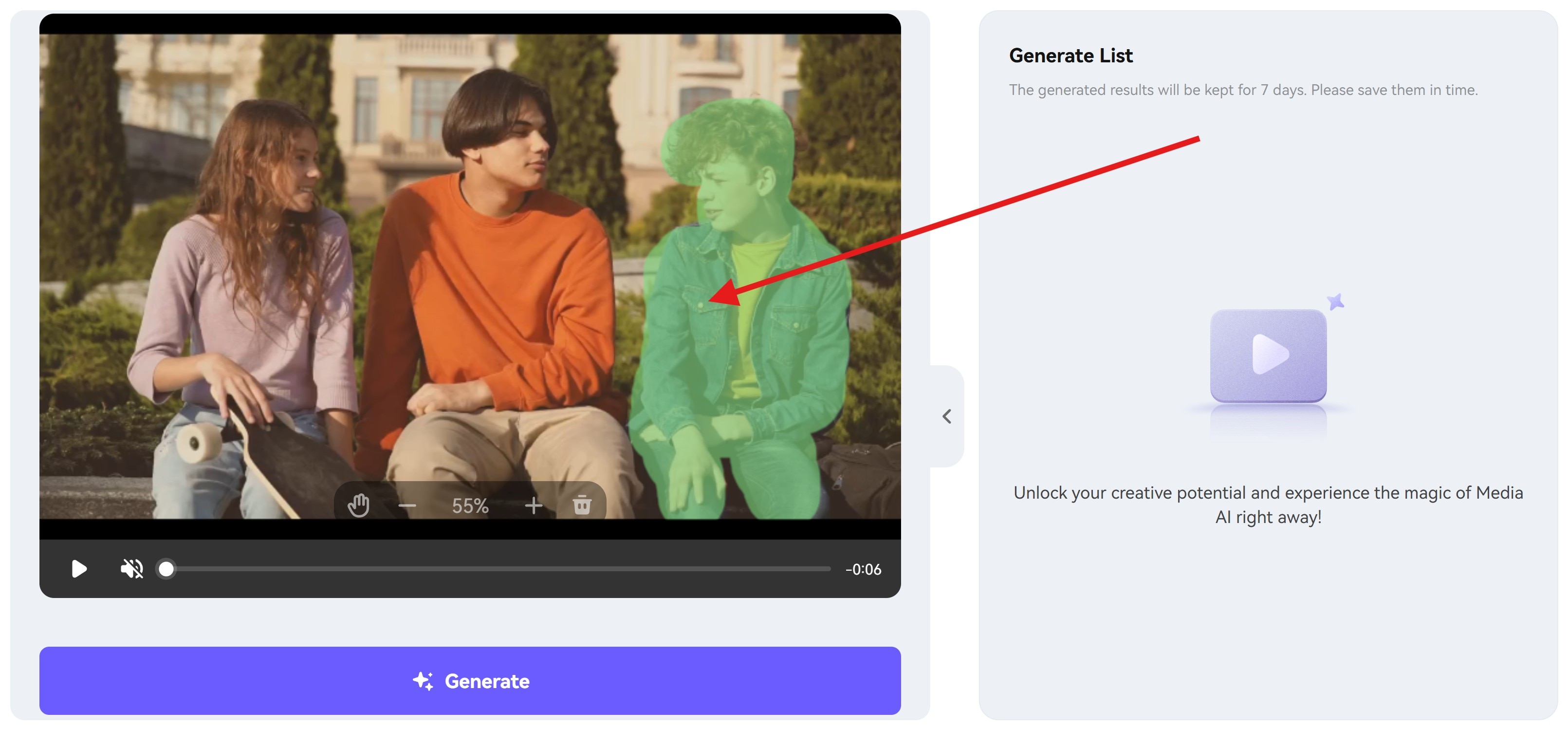 remove object from video with mediaio