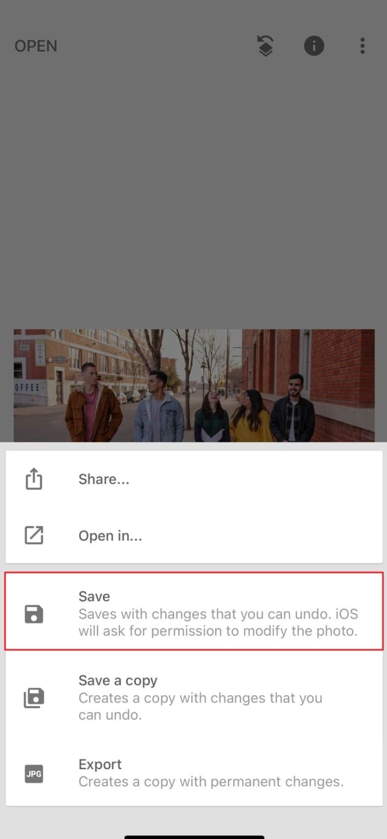 save image with removed object snapseed
