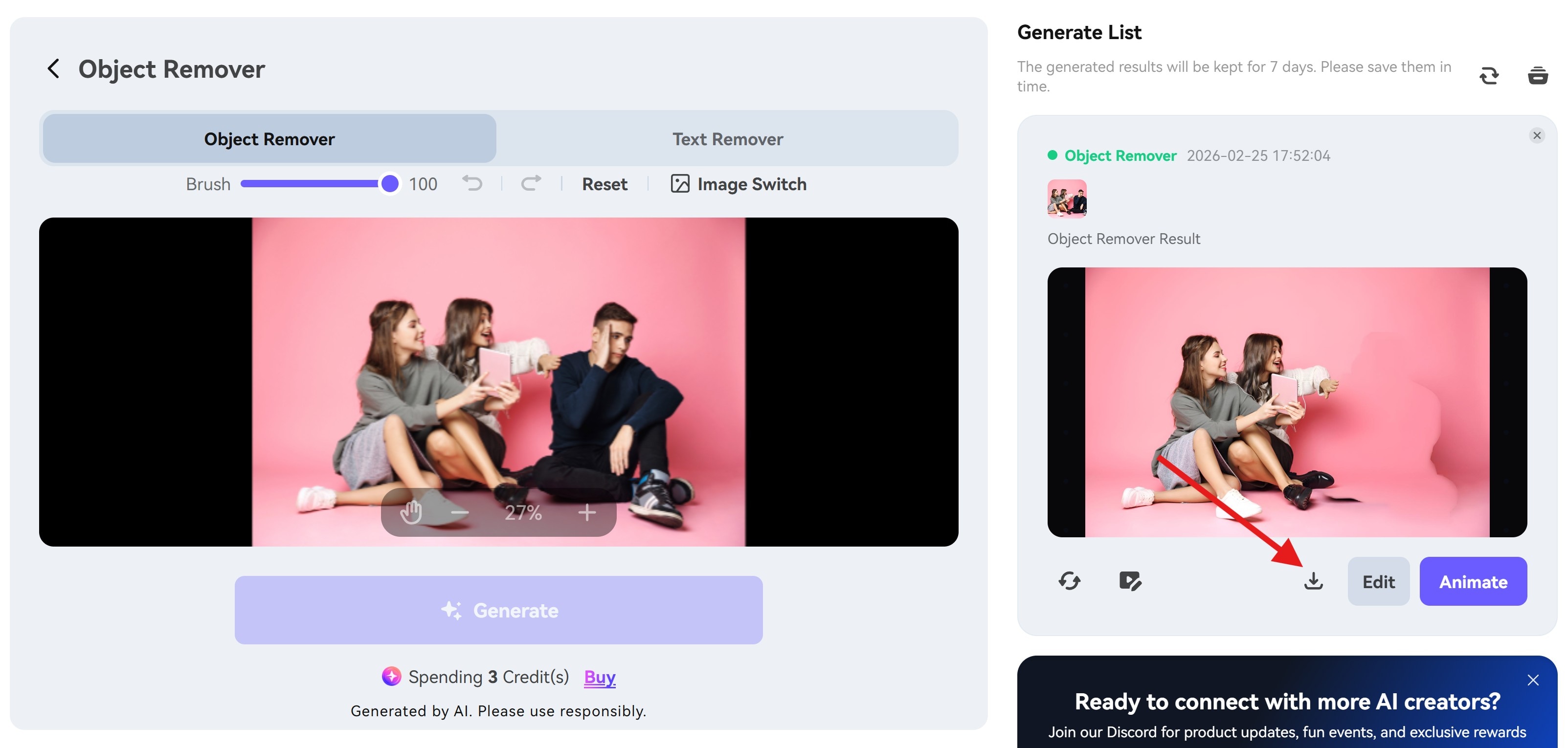 save image with removed object online