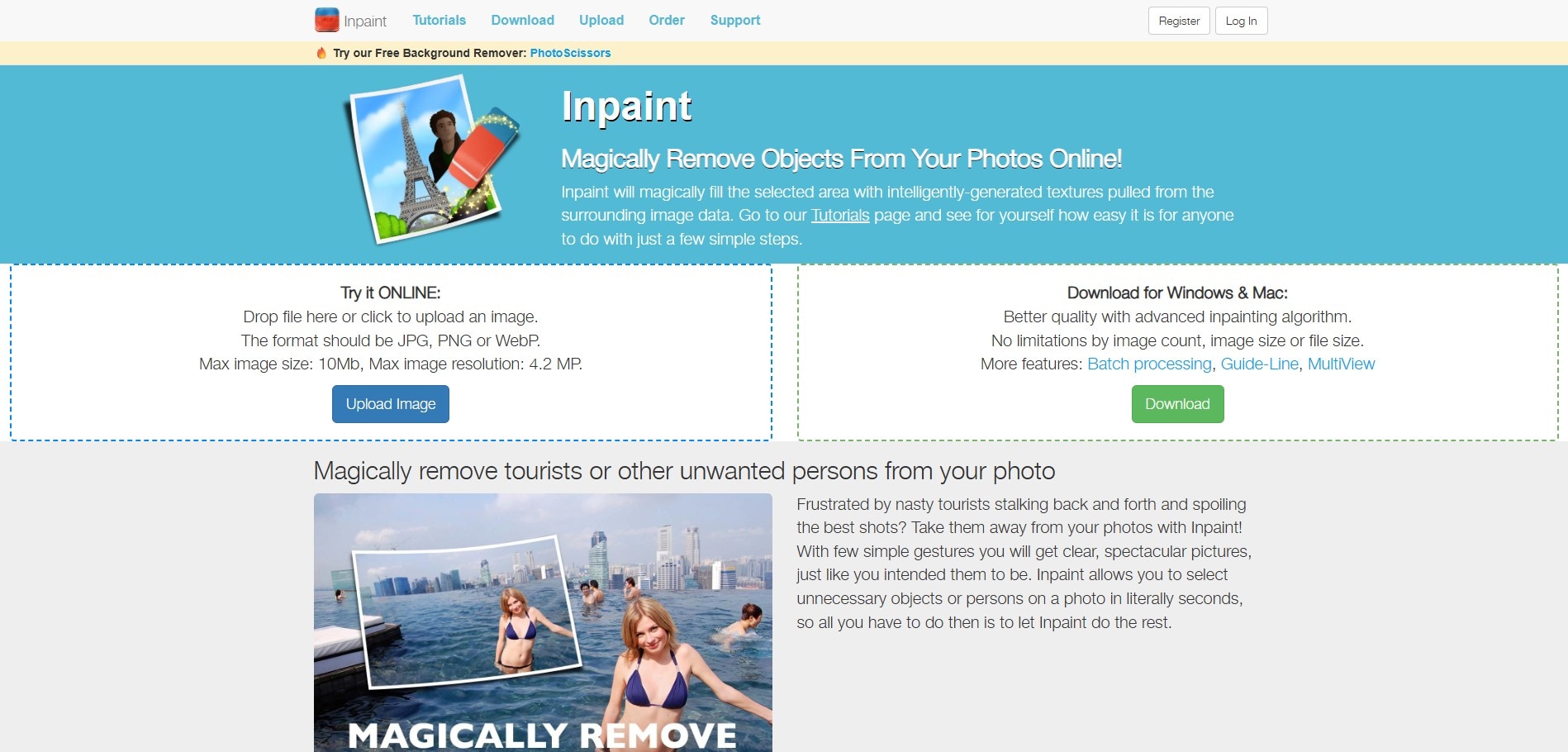 inpaint free watermark removal solution screenshot