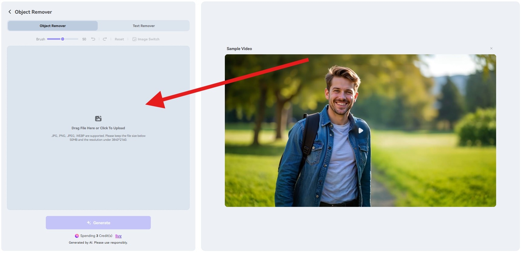 upload photo for best watermark remover