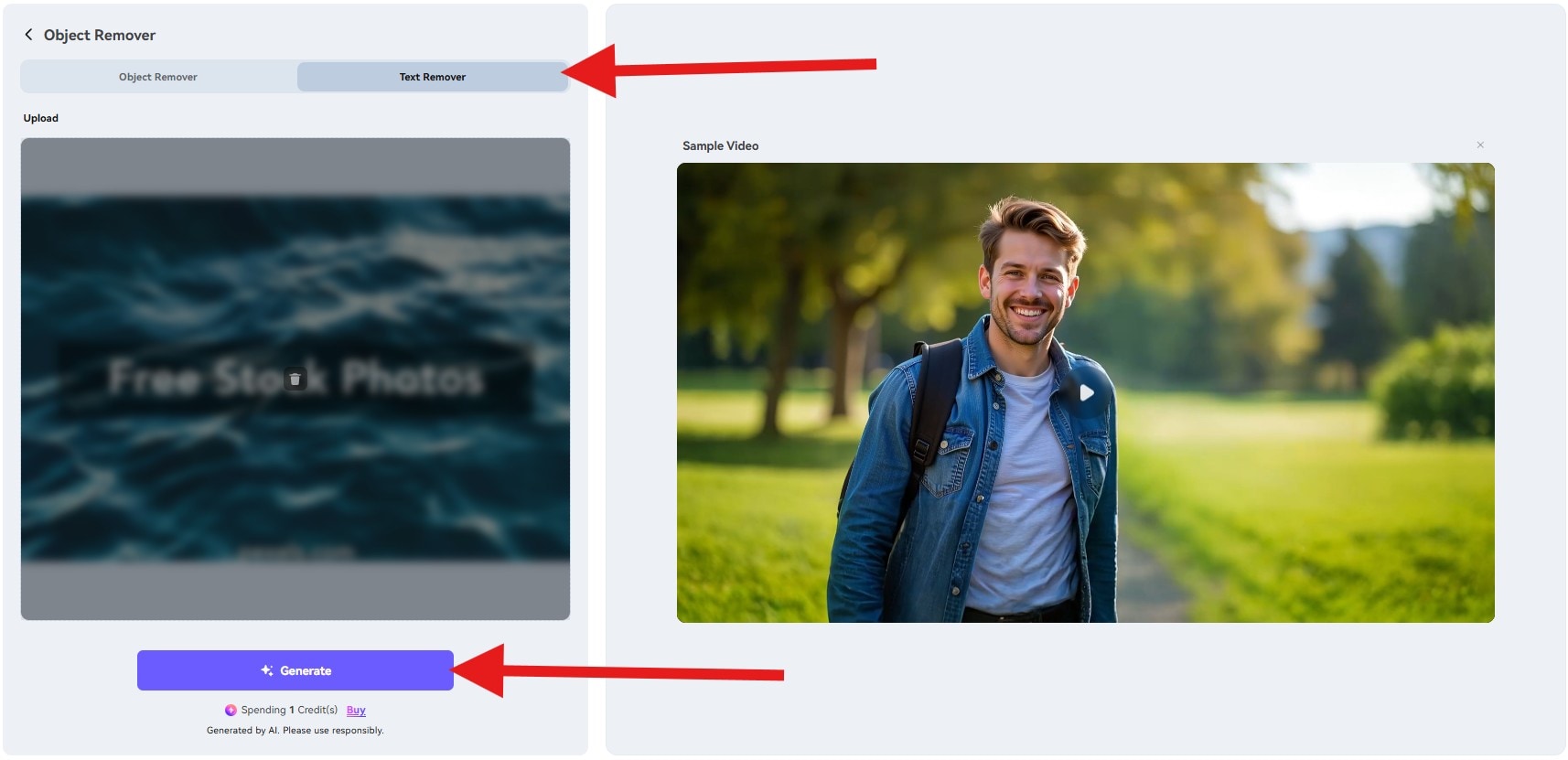 generate text removal online with mediaio