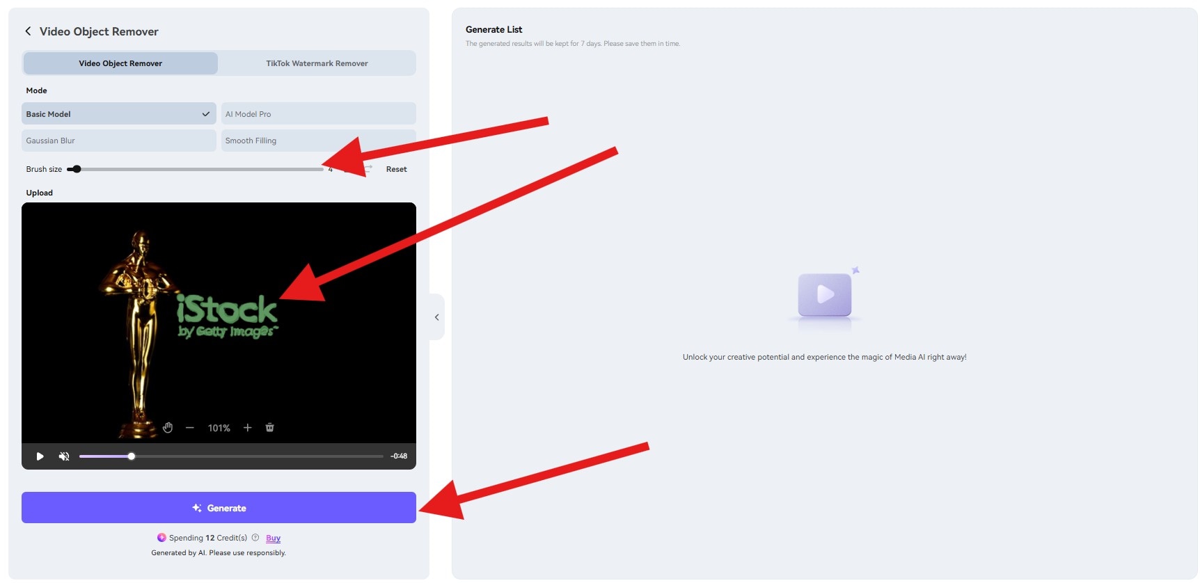remove text from videos online mediaio