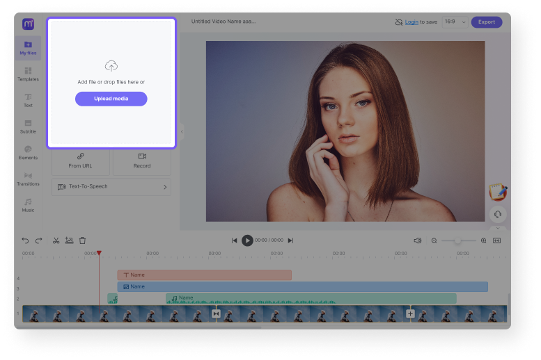 Upload video to Media.io free online video editor