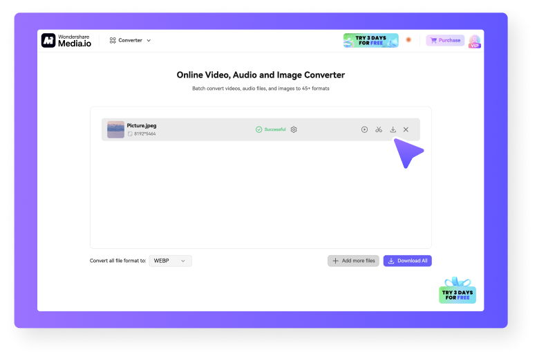 download converted webp file
