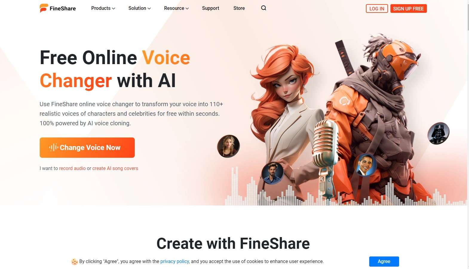 FineShare ai voice changer