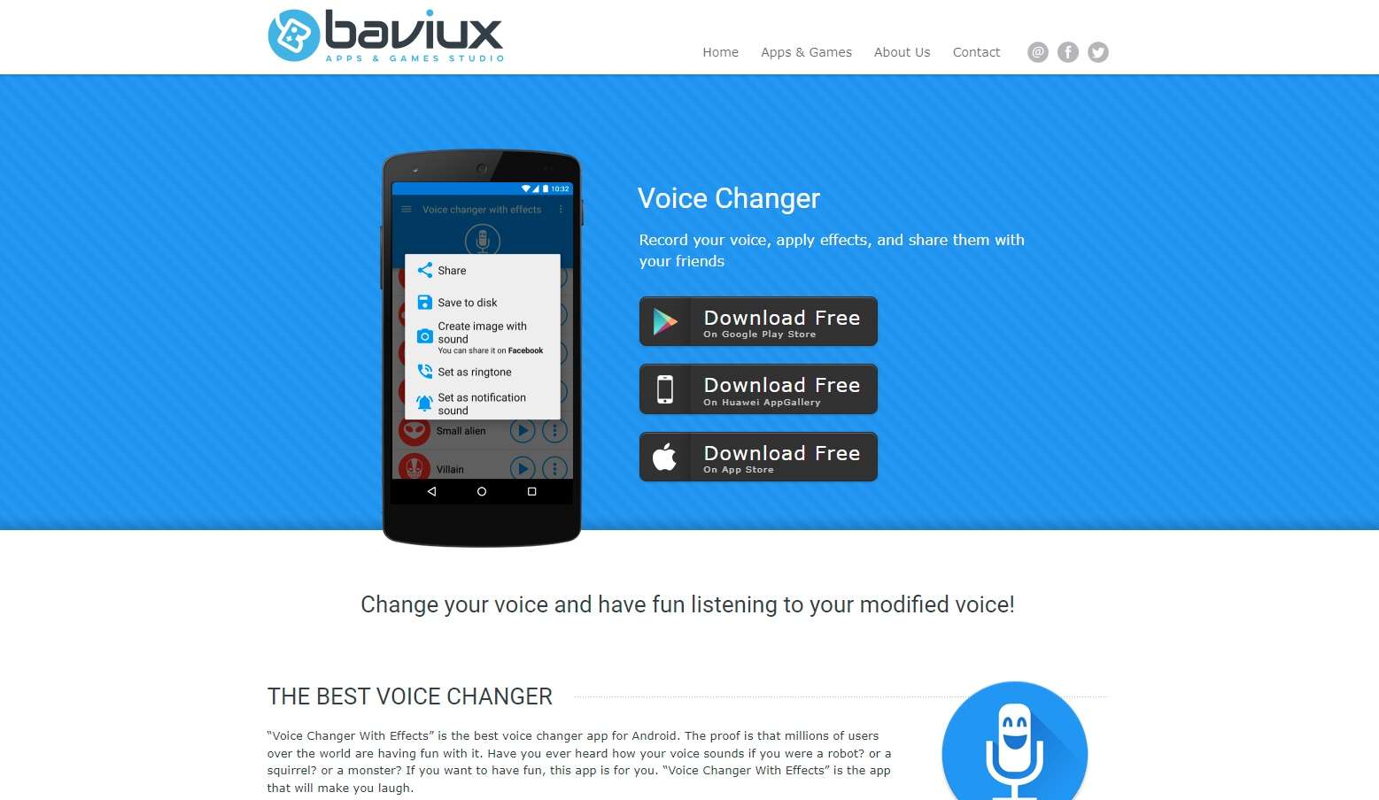 Baviux voice changer app