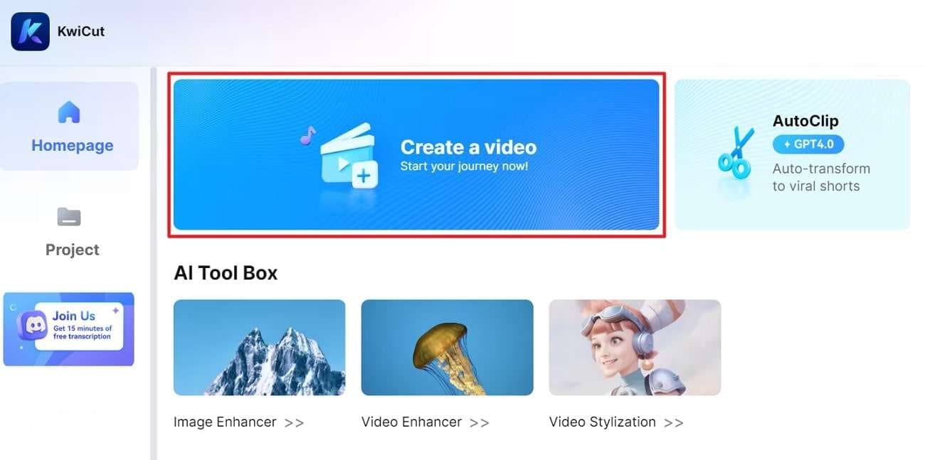 process with create a video option