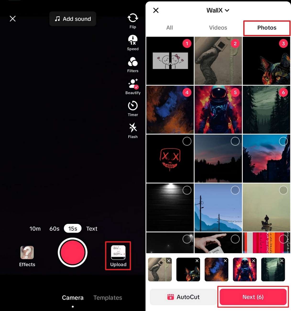 how do i add custom audio to tiktok slideshow