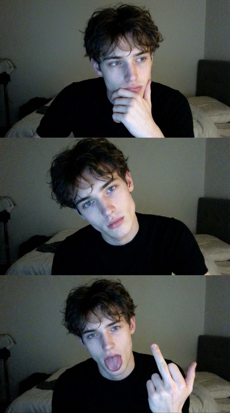 Casual Male Laptop Selfie