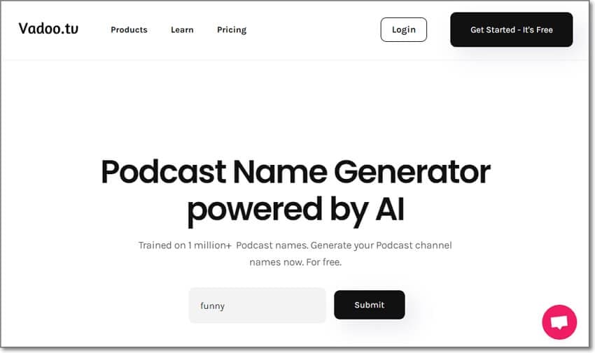 vadoo podcast name generator