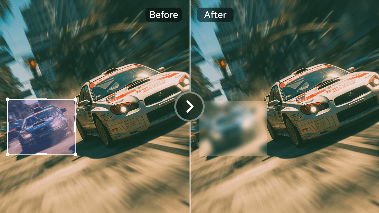 remove text from video with gaussian blur model