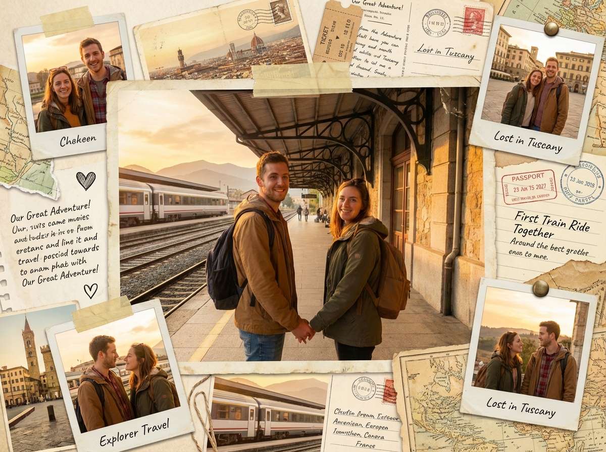 after - AI-generated family memory collage with vintage scrapbook style, handwritten notes, polaroid frames, sentimental styling