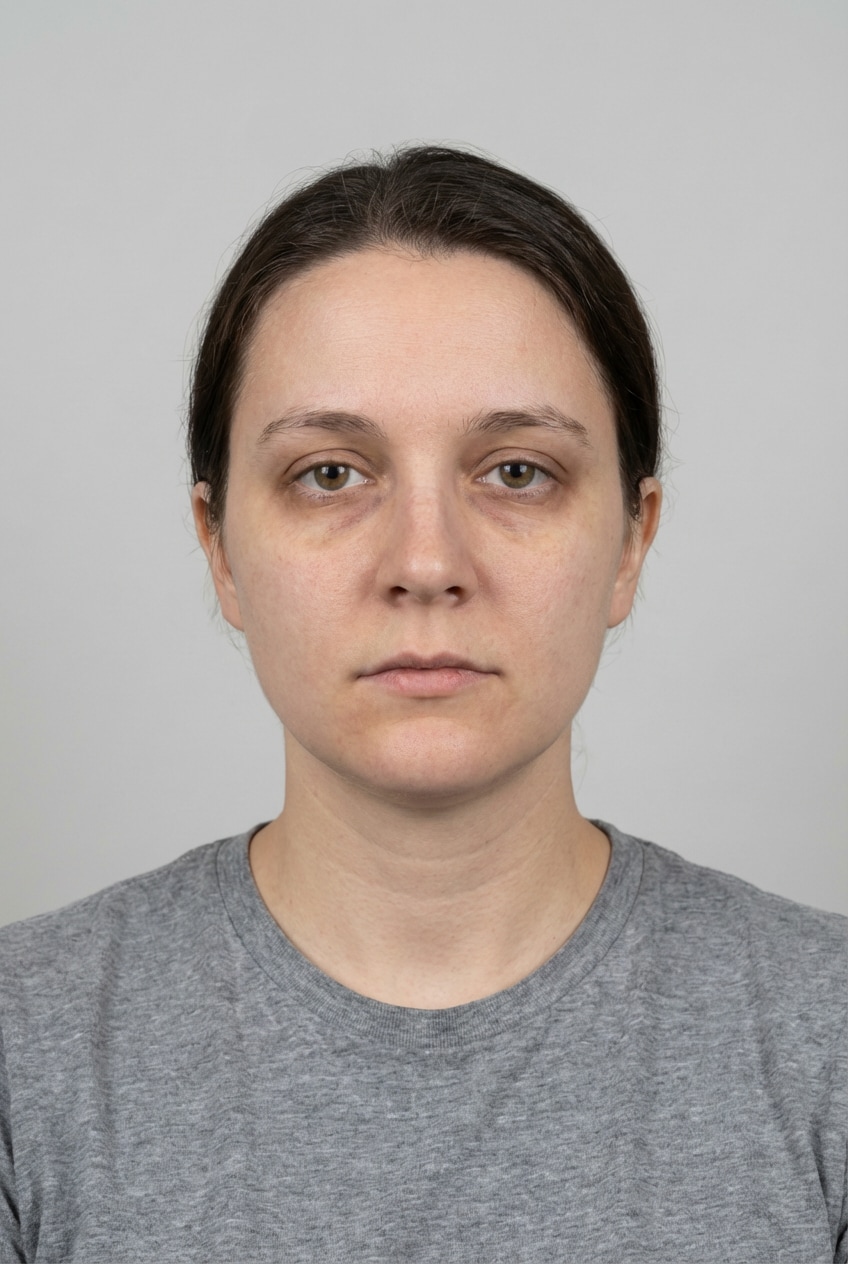 After formal office portrait cleanup result