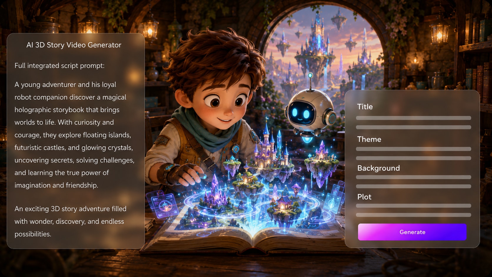 AI script to 3d story video maker online