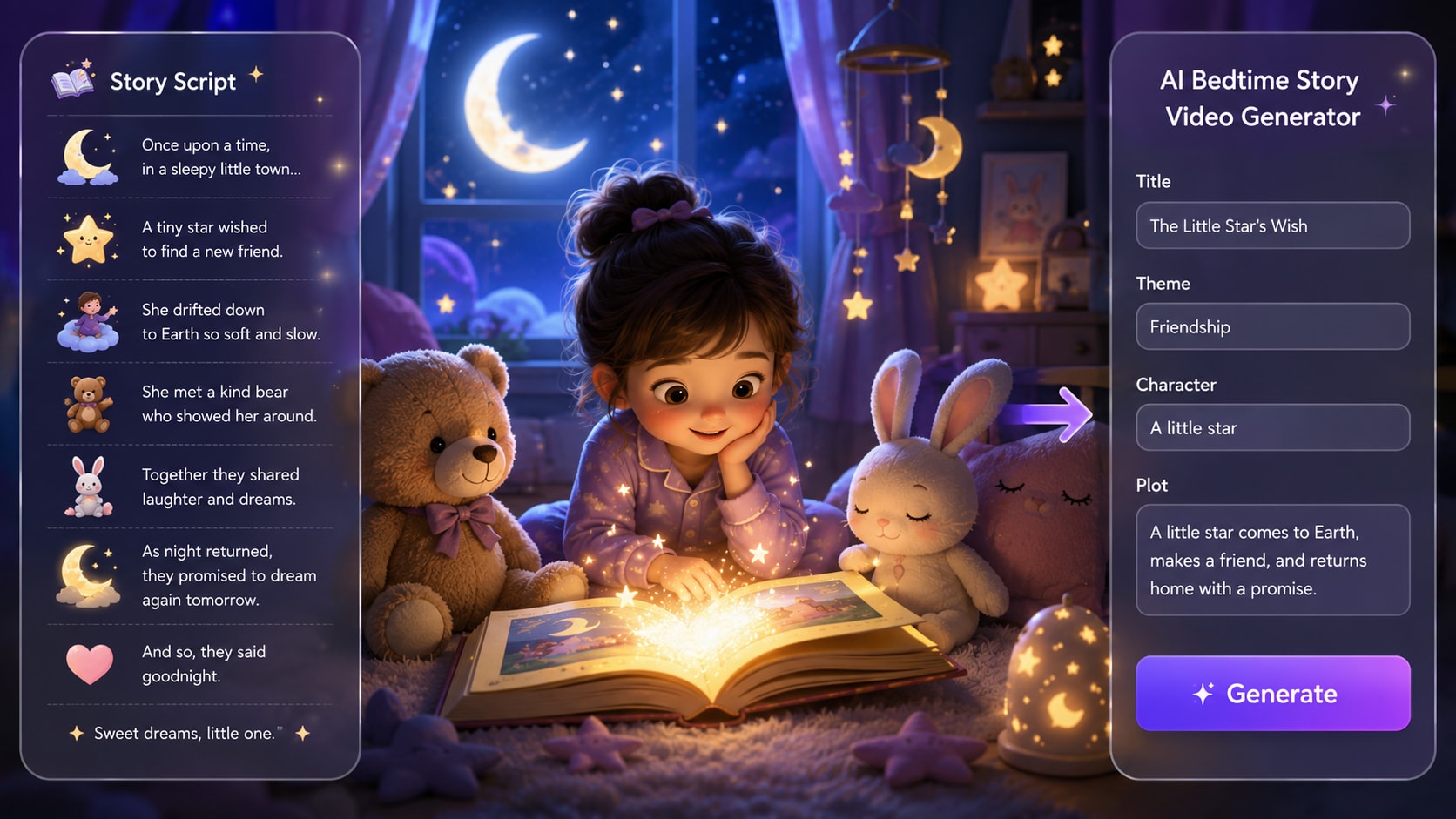 AI Bedtime Story Video Generator online