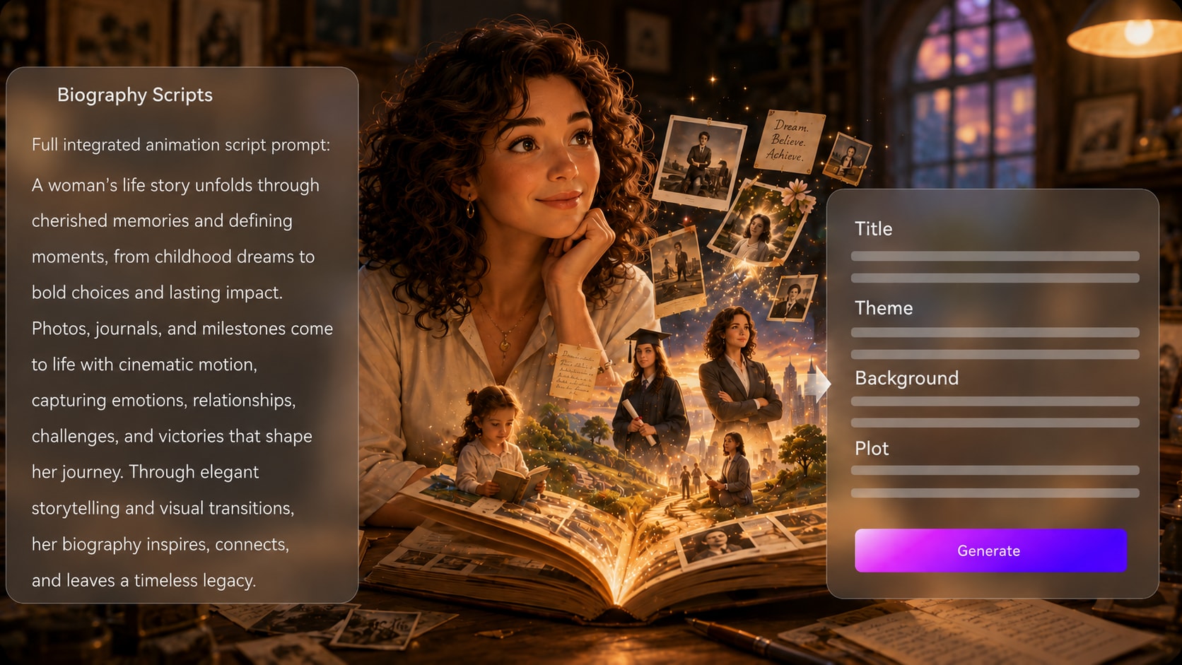 AI online Biography Story Video maker