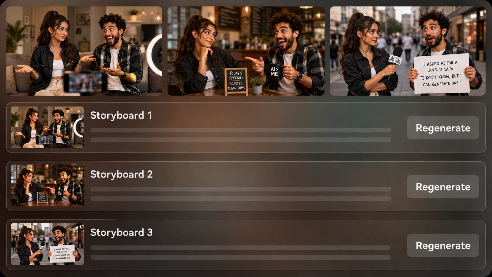 AI Comedy Skit Generator from scripts