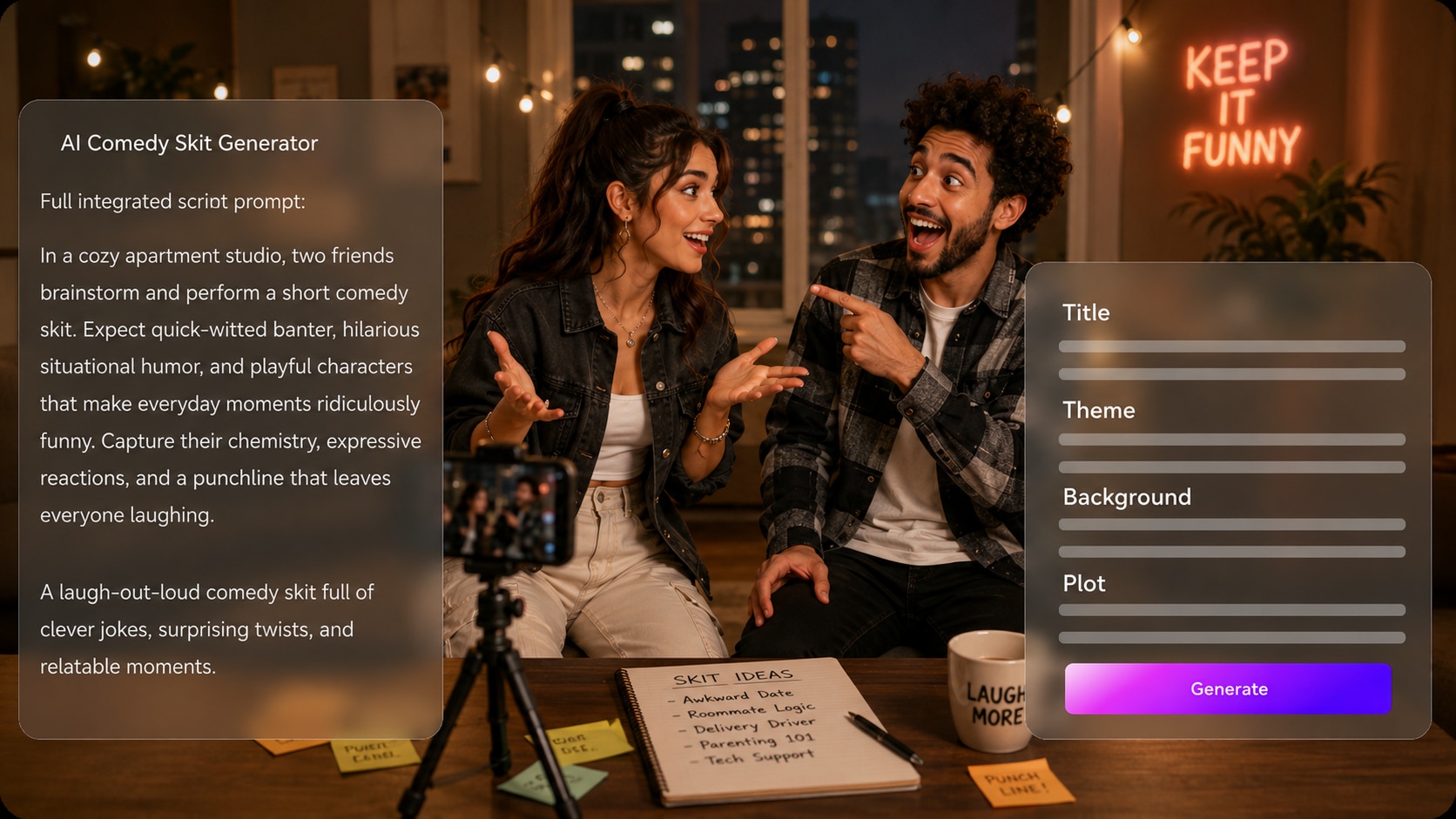 ai script to comedy skit videos