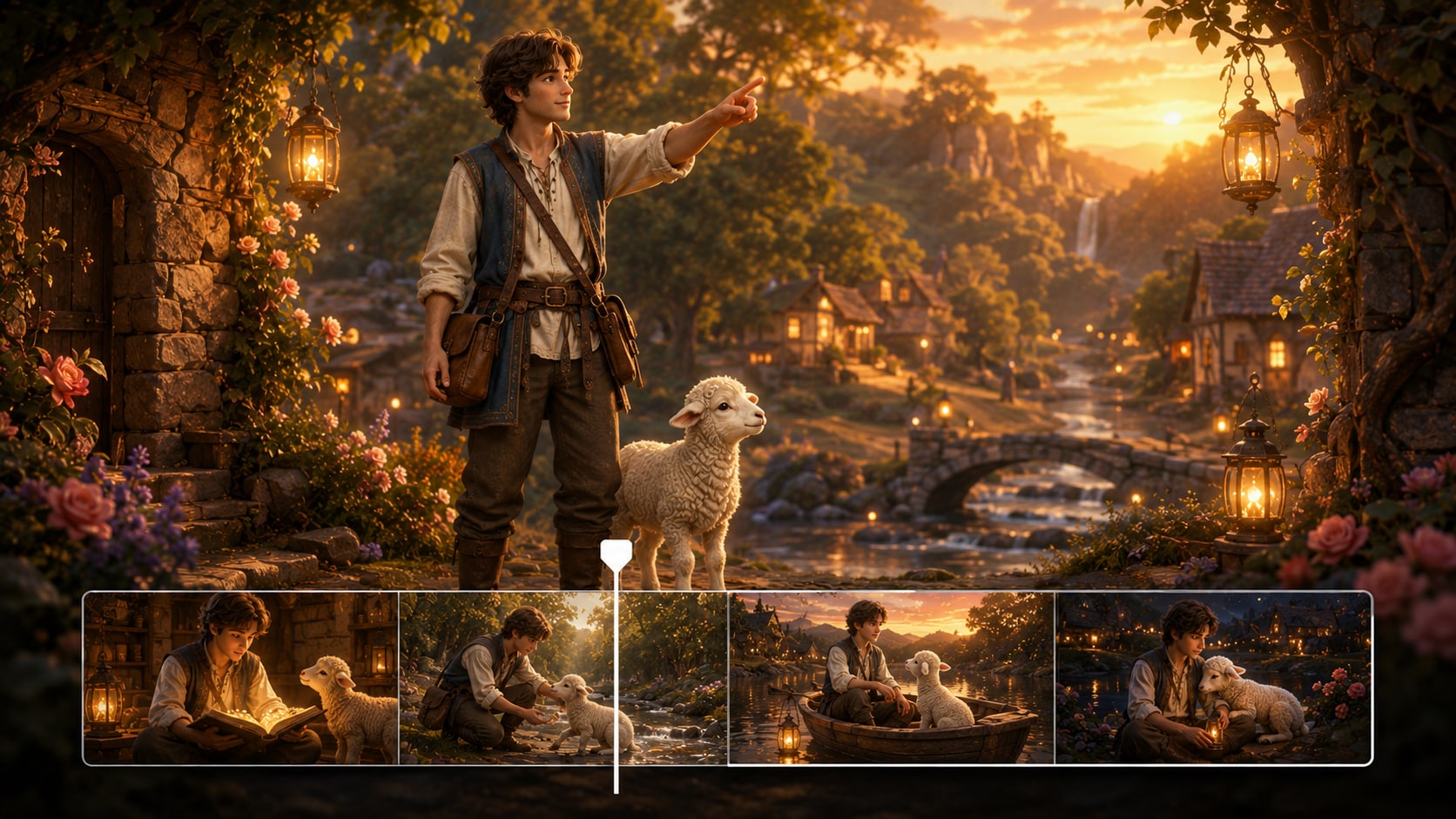 AI full scripts into fable story videos