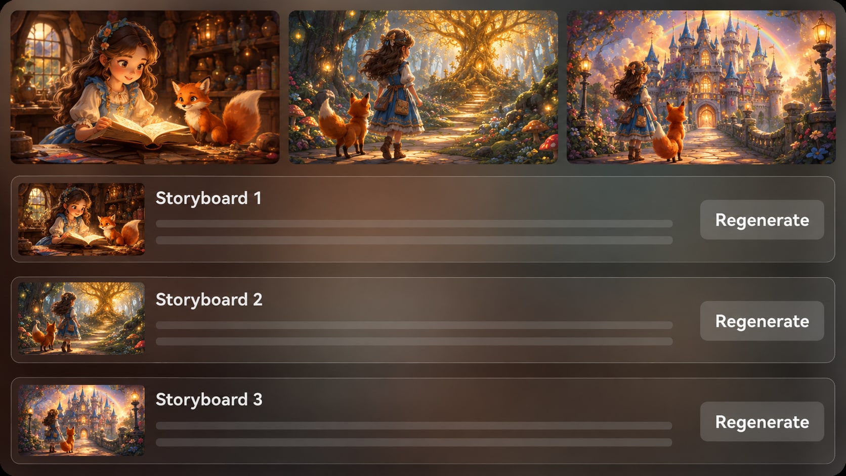AI fairy tale storybook scenes maker