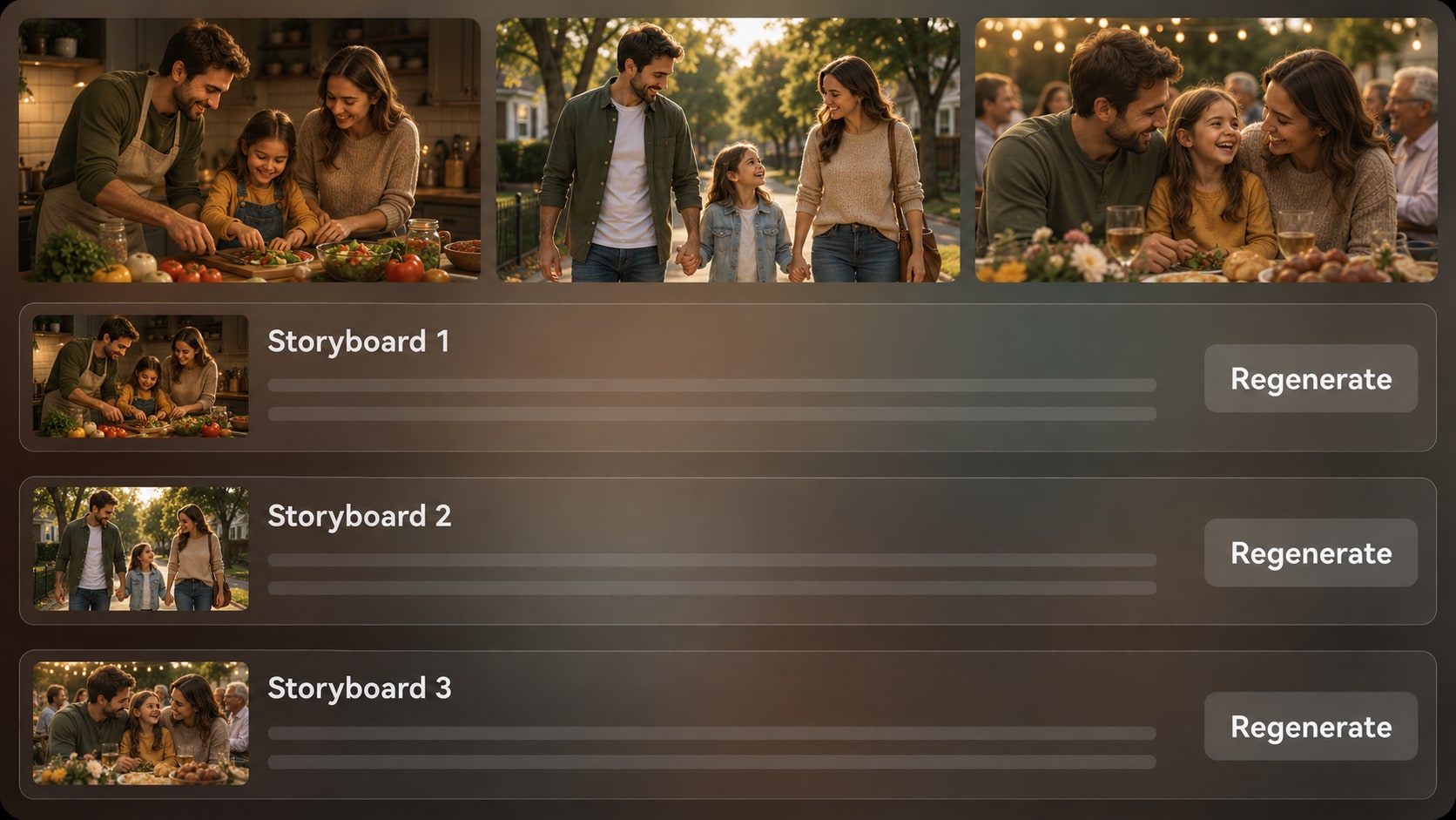 AI Family Story scenes generator