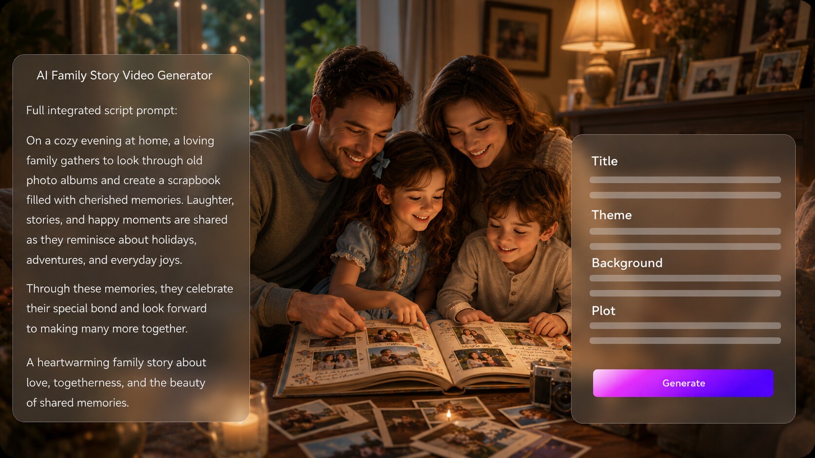 AI Family Story Video Generator from scripts