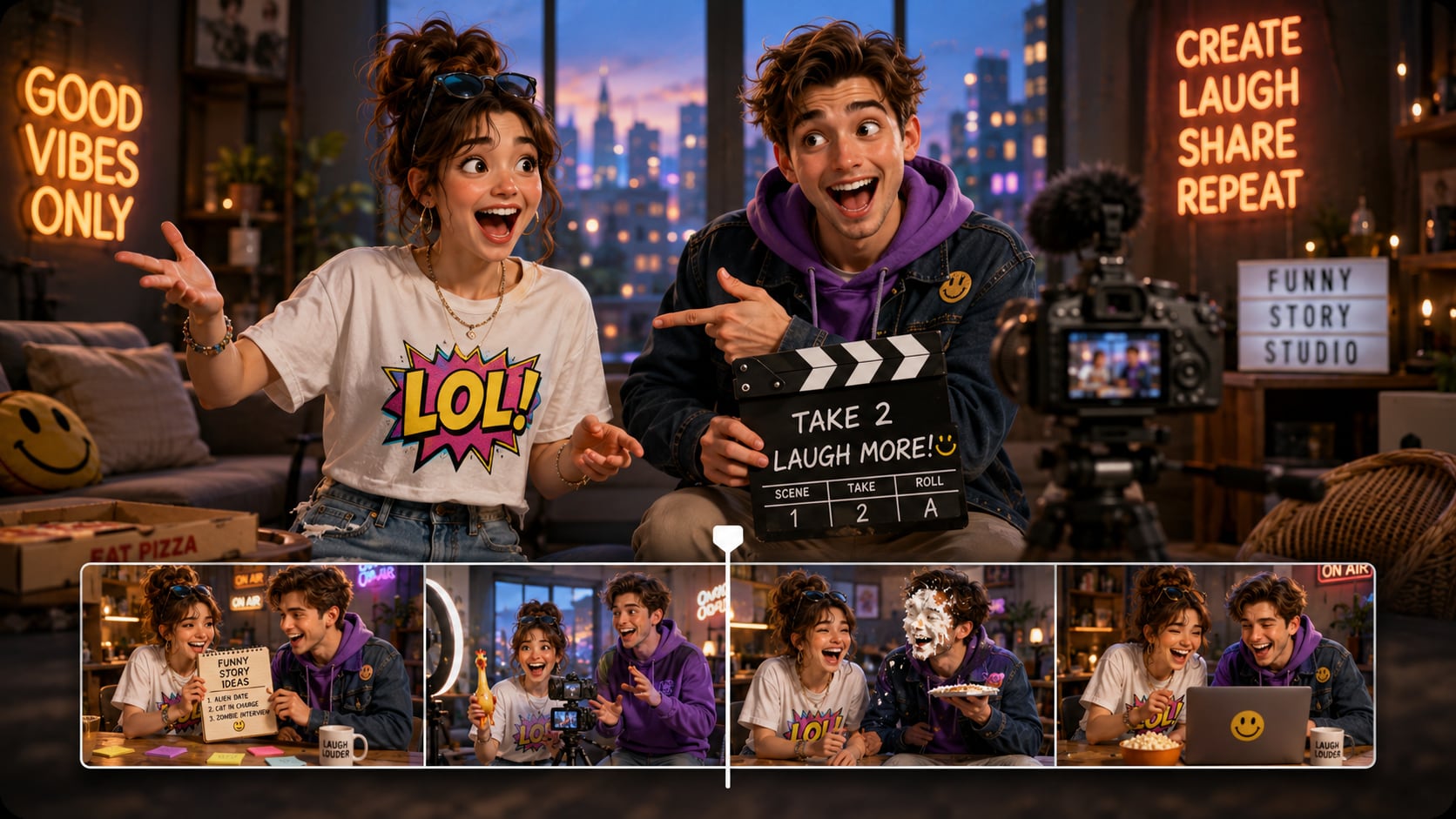 AI scripts to Funny Story Video Generator free online