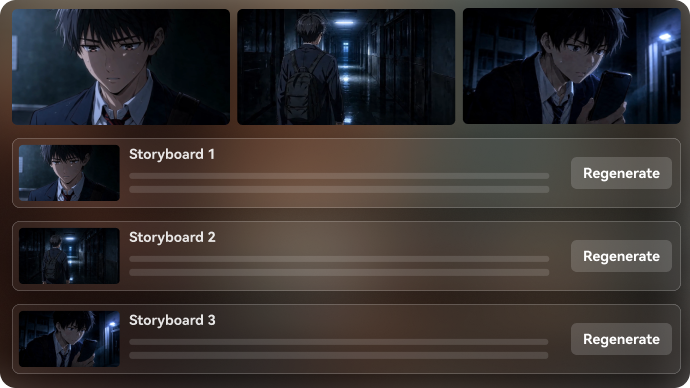 AI horror storyboard editor for suspense and reveal scenes