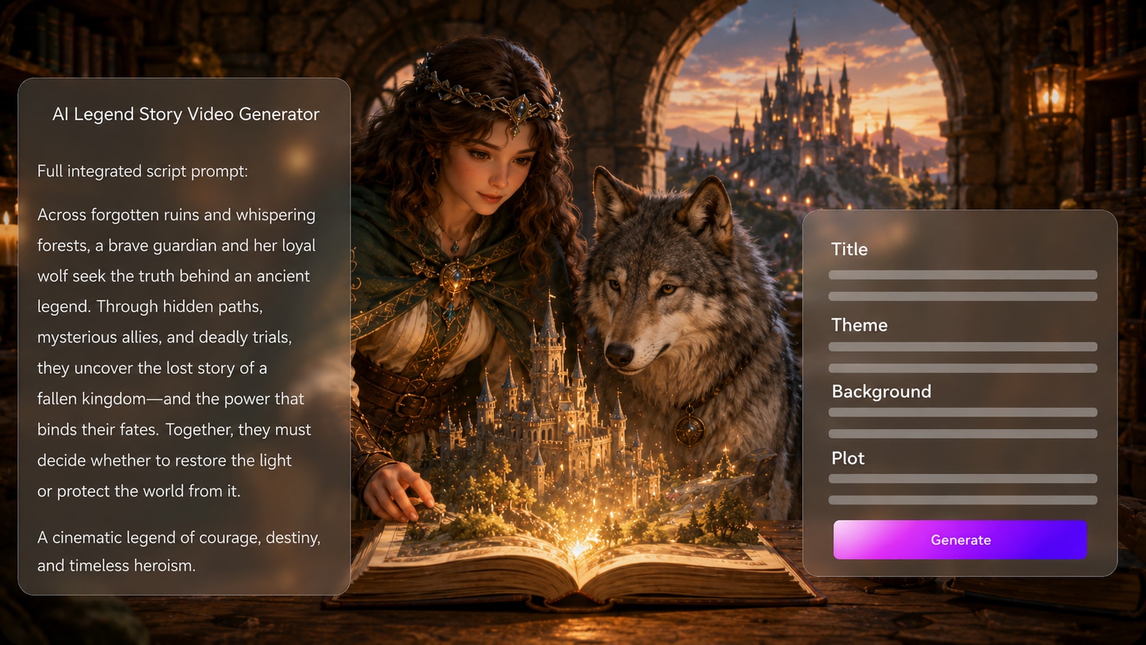 AI Legend Story Video Generator from texts