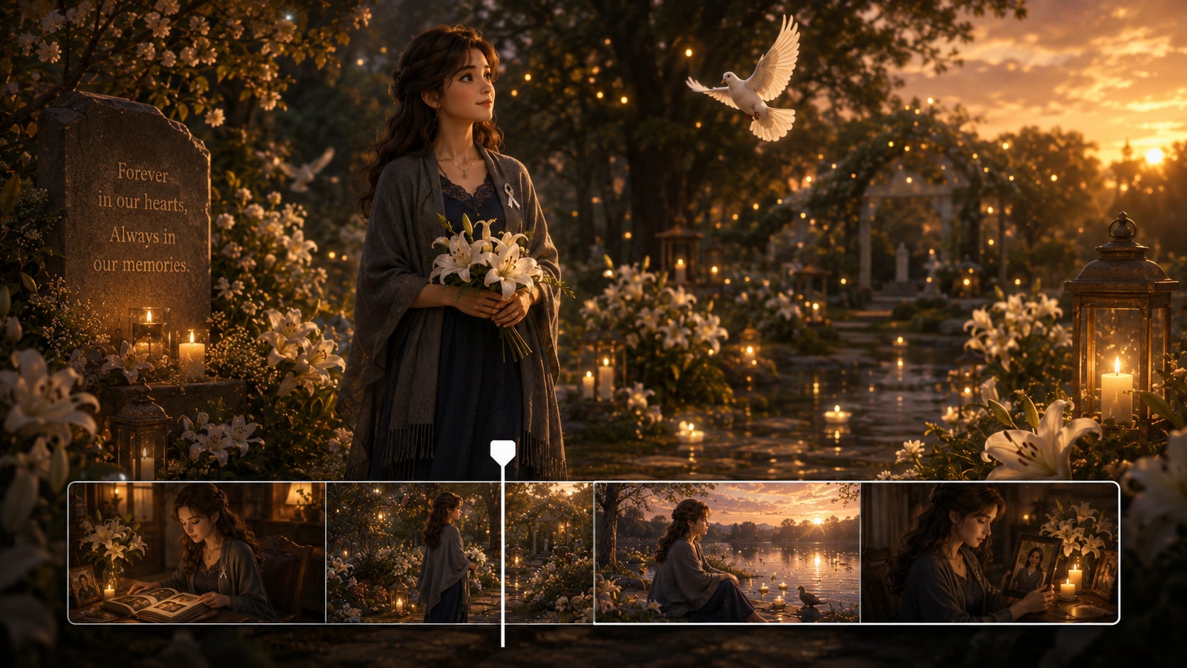 preview and download ai generated memorial video