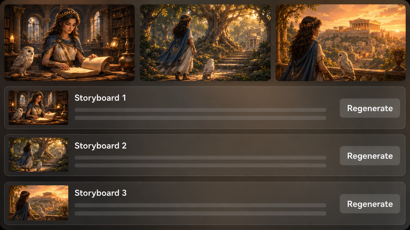 AI Myth Story Video scene Generator