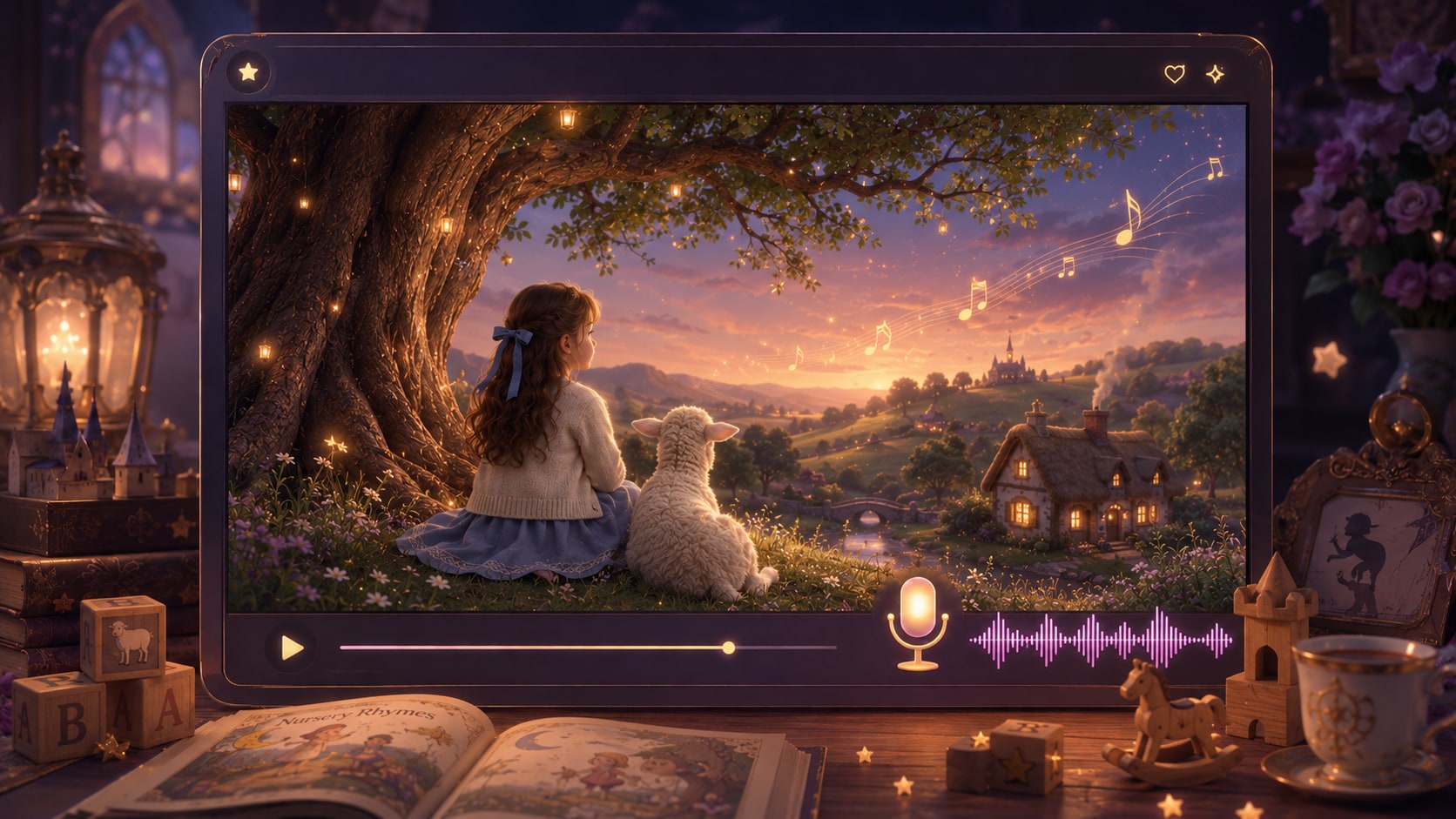 ai nursery rhyme video with audio and narration