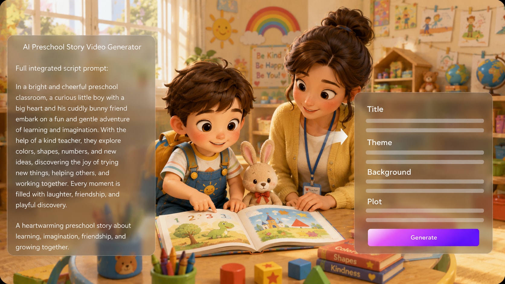 AI scripts to preschool video maker