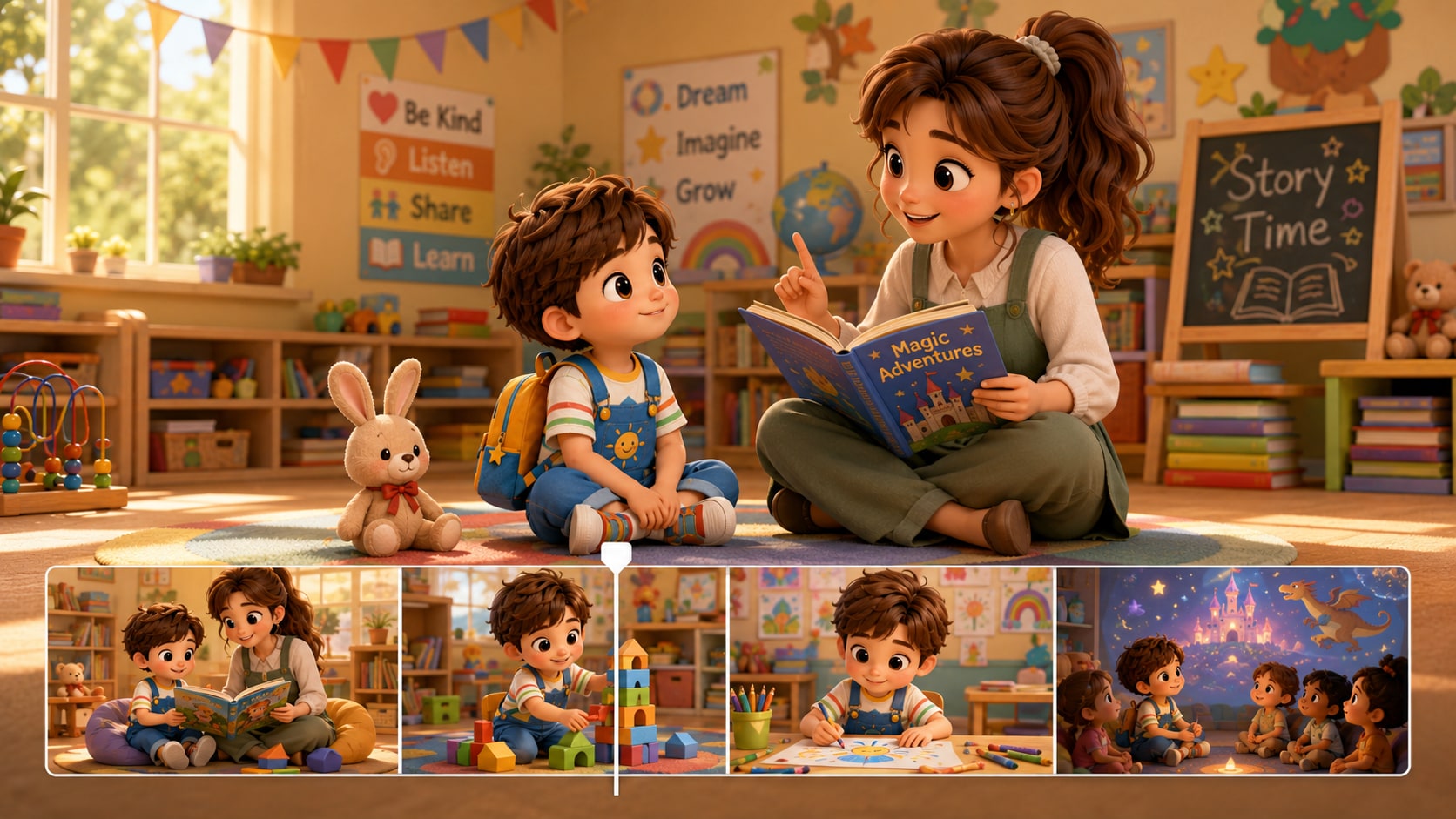 AI Preschool Story scene generator