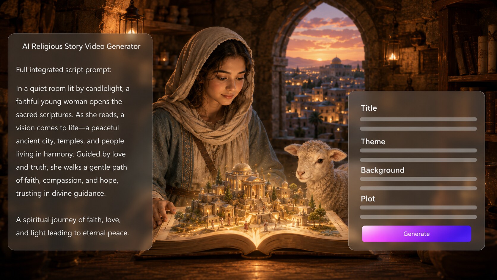 free online ai religious story video maker